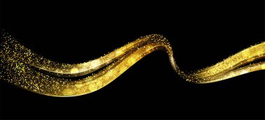 Soyut parlak altın dalga tasarım elementi