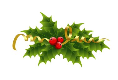 Noel holly çilek ve tinsel