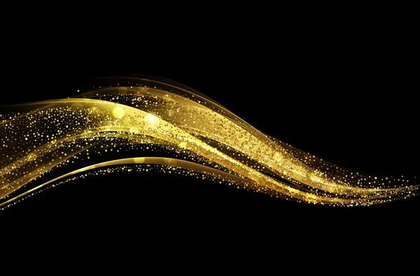Elemento de diseño de onda de oro de color brillante abstracto — Archivo Imágenes Vectoriales