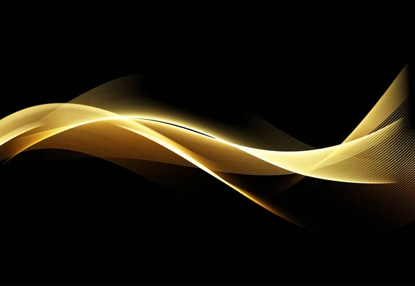 Abstraktní lesklá barva zlatá vlna design element — Stockový vektor