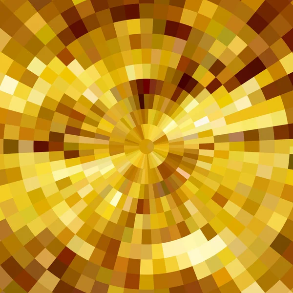 Абстрактний золотий блискучий концентричний мозаїчний векторний фон . — стоковий вектор