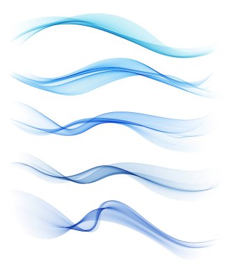 Mavi soyut dalga tasarım elementi kümesi
