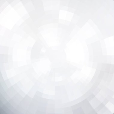 Soyut beyaz parlak eşmerkezli mozaik vektör arkaplanı.