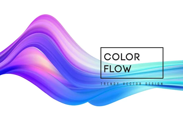 Fundo vetorial colorido abstrato, onda líquida de fluxo de cor para folheto de design, site, folheto. —  Vetores de Stock