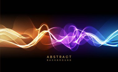 Yüksek teknoloji fütüristik techno arka plan, neon şekil ve nokta. Teknoloji bağlantısı, büyük veri yapısı noktalı