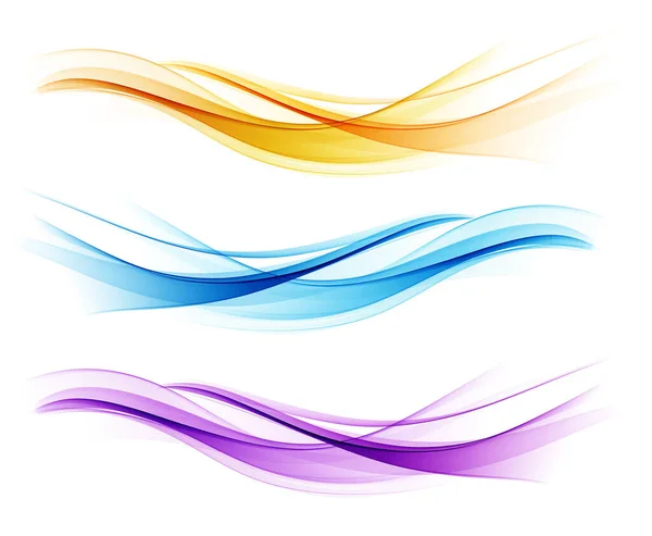 Набір кольорових елементів дизайну абстрактних хвиль — стоковий вектор