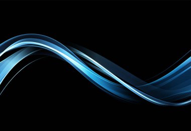 Soyut parlak mavi dalga tasarım ögesi