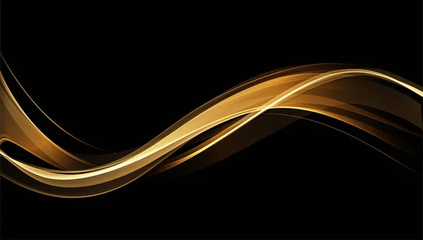 Абстрактний блискучий колір елемент дизайну золотої хвилі — стоковий вектор