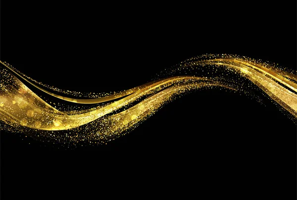 Abstrato cor brilhante elemento de design onda de ouro —  Vetores de Stock
