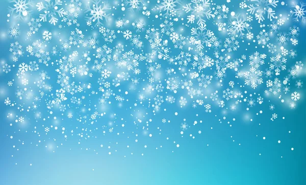 Ilustración vectorial. Fondo de copos de nieve de Navidad abstracto . — Vector de stock