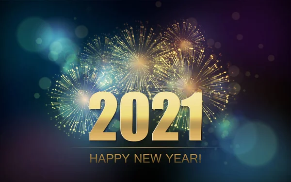 2021 Nowy Rok Streszczenie tła z fajerwerkami — Wektor stockowy