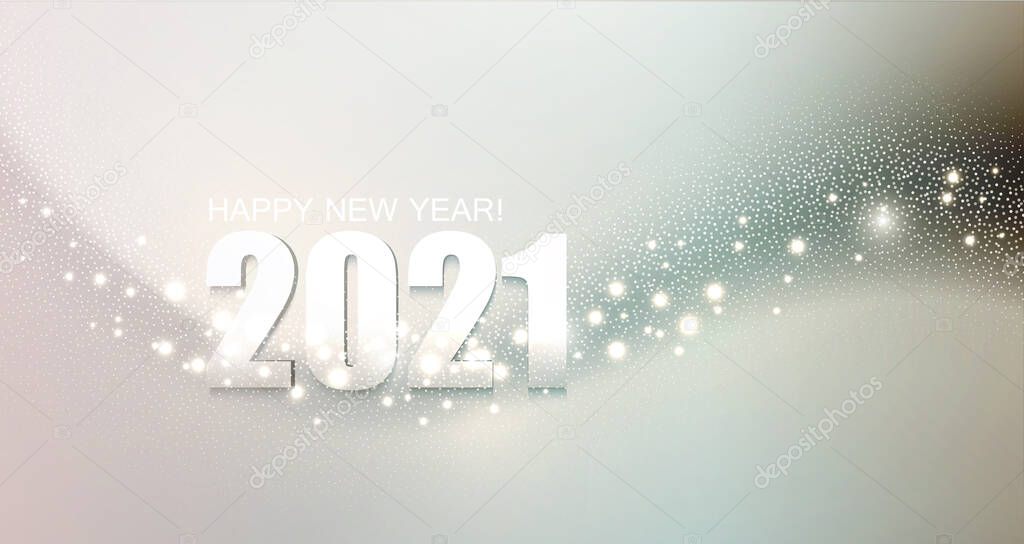 2021 New Year Abstract shiny color gold light design element