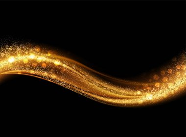 Soyut parlak altın dalga tasarım elementi