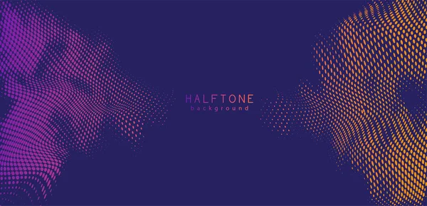 Abstract vector background. Halftone gradient gradation. Vibrant flowing texture. Smoke effect. Retro design. — Stock Vector