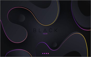 Siyah soyut arkaplan taşınıyor. Dinamik Etki. Vektör İllüstrasyonu. Tasarım Şablonu.