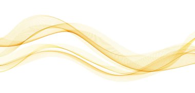Soft Gold Gradient Transparent Wave Background. Colorful Flowing Wavy Smoke Lines isolated on white background. Vector illustration
