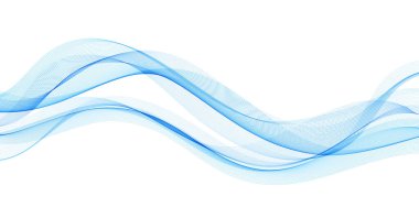 Soyut Arkaplan, Şeffaf Dalgalı Çizgiler. Yumuşak Mavi Duman Dalgası. Renkli Dalgalı Dalgalı Çizgiler. Vektör illüstrasyonu.