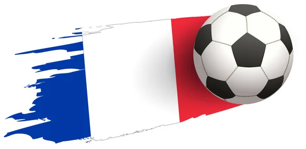 Frankreich Fahne Und Fußball Symbol Isoliert Auf Weißer Vektor Illustration — Stockvektor