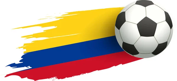 Soccer Ball Flag Colombia Victory Kick Goal Isolated White Vector — Stock Vector