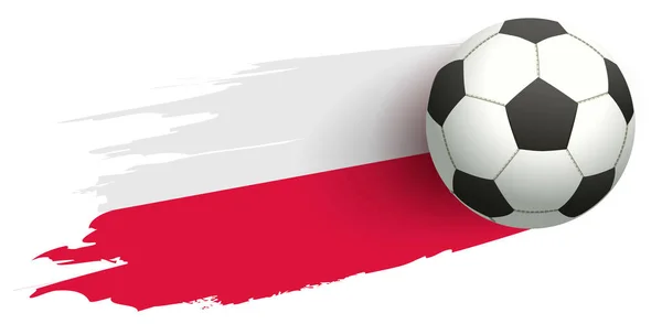Μπάλα ποδοσφαίρου και σημαία της Πολωνίας ποδόσφαιρο σύμβολο — Διανυσματικό Αρχείο