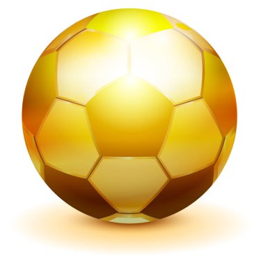 Altın futbol topu zafer şampiyonluk sembolü. Vektör çizim