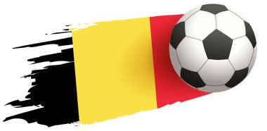 Futbol topu arka plan Belçika bayrağı sinek