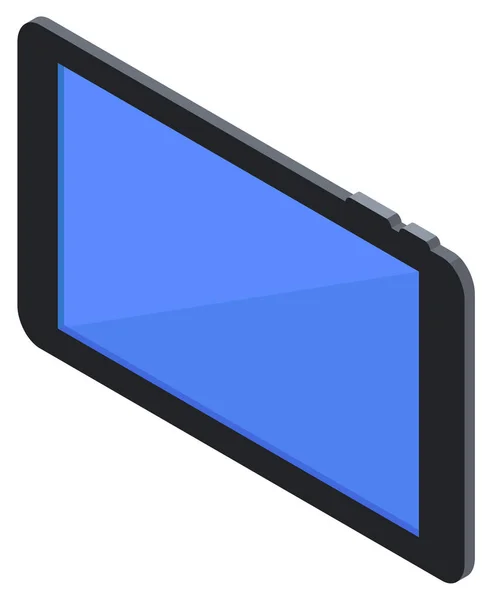 Mobil Tablet Ile Mavi Ekranla Izometrik Simgesi Beyaz Vektör Illüstrasyon — Stok Vektör