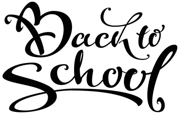 Back School Text Handwritten Calligraphy Lettering Isolated White Vector Illustration — Stock Vector