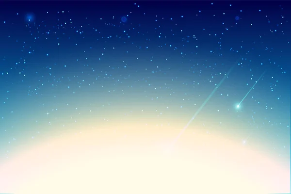 Ciel Nocturne Bleu Étoilé Avec Fond Vectoriel Étoilé Illustration Synthétique — Image vectorielle