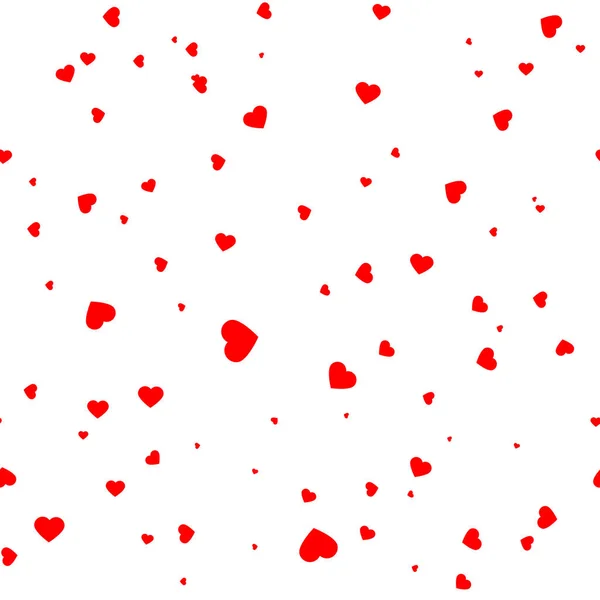 白いシームレスな抽象的な背景の赤いハートの形 バレンタイン ベクトル イラスト — ストックベクタ
