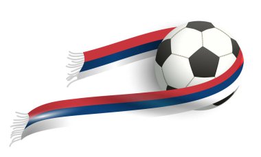 Uçan futbol topu ve eşarp Sırp fan bayrak