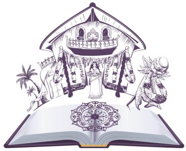 Mutlu ugadi Hint tatil açık Kitap Illustration