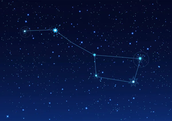 Big Bear Constellation nel cielo stellato notturno Vettoriali Stock Royalty Free