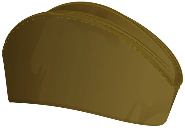 러시아어 여름 군사 모자입니다. 군인 복고풍의 모자에 고립 된 흰색 — 스톡 벡터