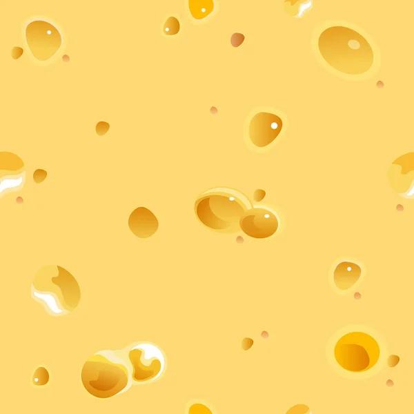 Žlutý švýcarský sýr s otvory v bezproblémové vektorové ilustraci — Stockový vektor