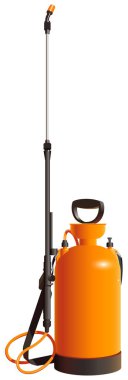 Elle tarımsal sprey pompası beyaz vektör illüstrasyonunda izole edildi