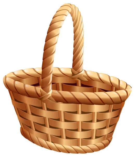 Empty wicker basket with handle for thanksgiving day harvest celebration — Stock Vector