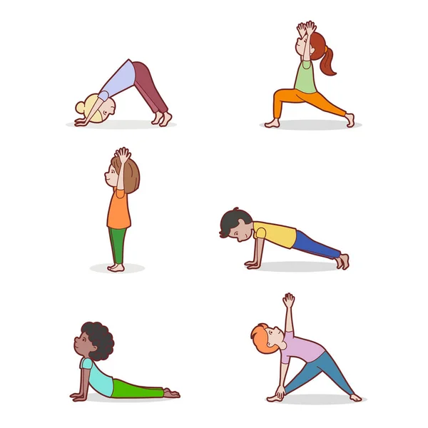 Image Vectorielle Des Poses Yoga — Image vectorielle