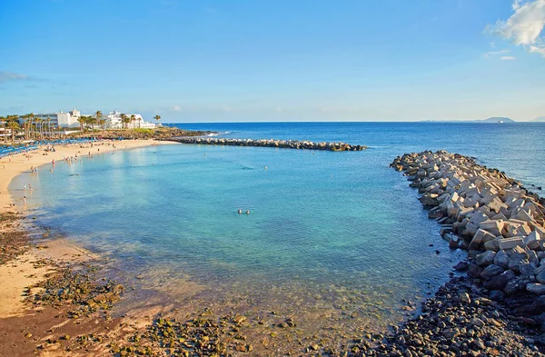 Vista Panoramica Playa Blanca Bellissimo Paesaggio Dell Isola Lanzarote Canarie — Foto Stock