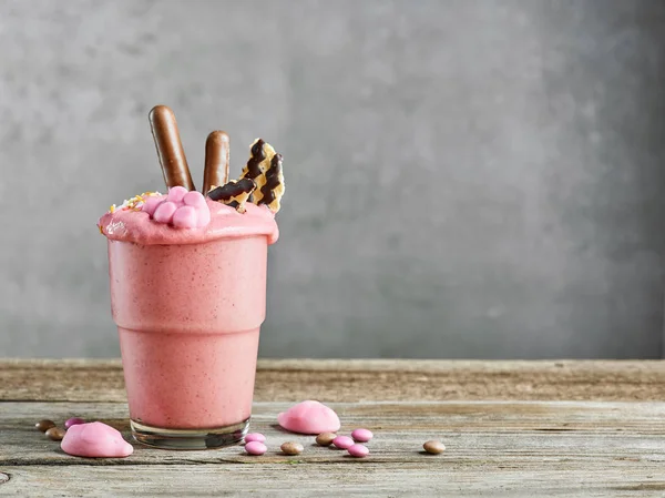 Ποτήρι Ροζέ milkshake — Φωτογραφία Αρχείου