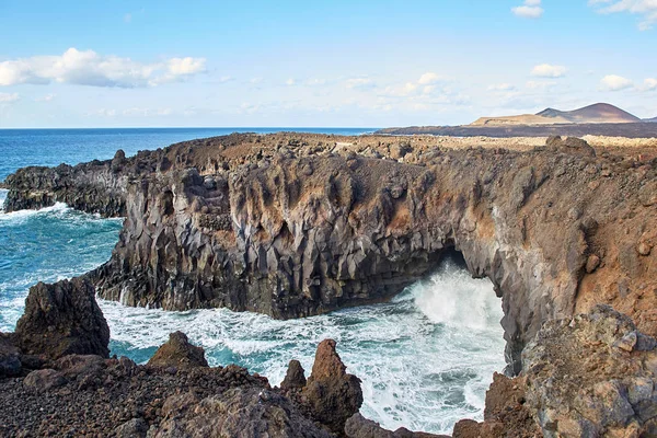 Los Hervideros Vackra Landskap Lanzarote Island Kanarieöarna Spanien — Stockfoto