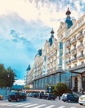 Nice, Fransa - 08 Ağustos 2018: Nice, Fransa'da bina görünümünü lüks Hotel Regina