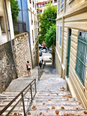 Nice, Fransa - 08 Ağustos 2018: merdiven Bulvarı kasabaya üzerinden de Cimiez