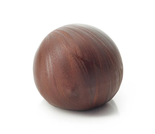 Boule de chocolat sur fond blanc — Photo