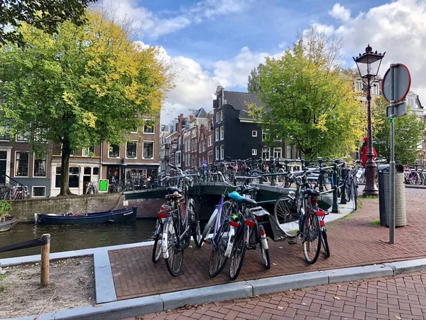 Amsterdam Holland October 2018 Efteråret Udsigt Old Amsterdam Kanalen Holland - Stock-foto