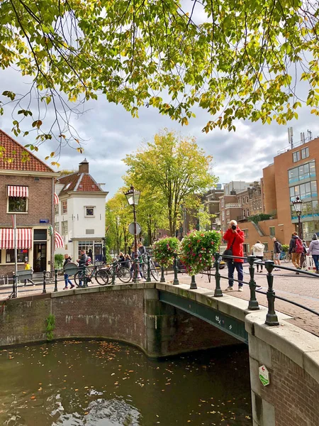 Amsterdam Netherlands October 2018 Autumn View Old Amsterdam Canal Holland — Stock Photo, Image