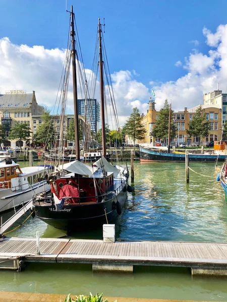 Rotterdam Hollanda Eylül 2018 Tarihi Yelkenli Gemi Veerhaven Harbour Rotterdam — Stok fotoğraf