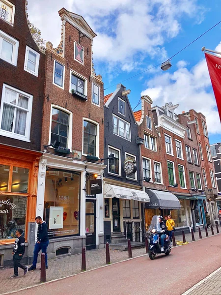 Amsterdam Netherlands October 2018 Street View Restaurant Facade Old Amsterdam — Stock Photo, Image