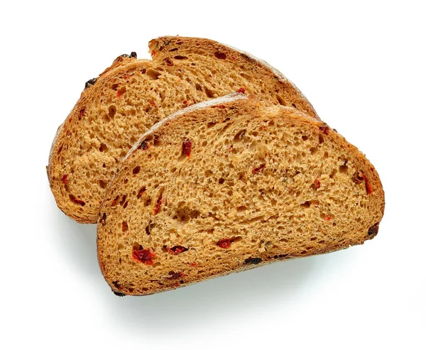 Нарезанный Хлеб Изолирован Белом Фоне Вид Сверху — стоковое фото