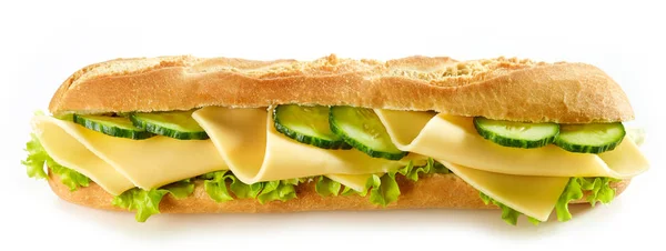 Baguette sandwich isolated on white background — Stock Photo, Image